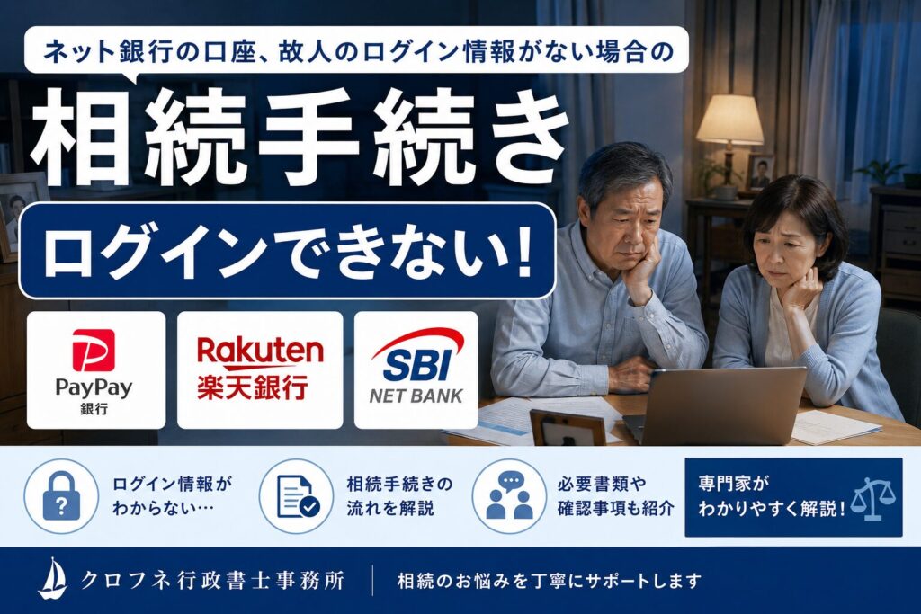 ネット銀行の口座、故人のログイン情報がない場合の相続手続き