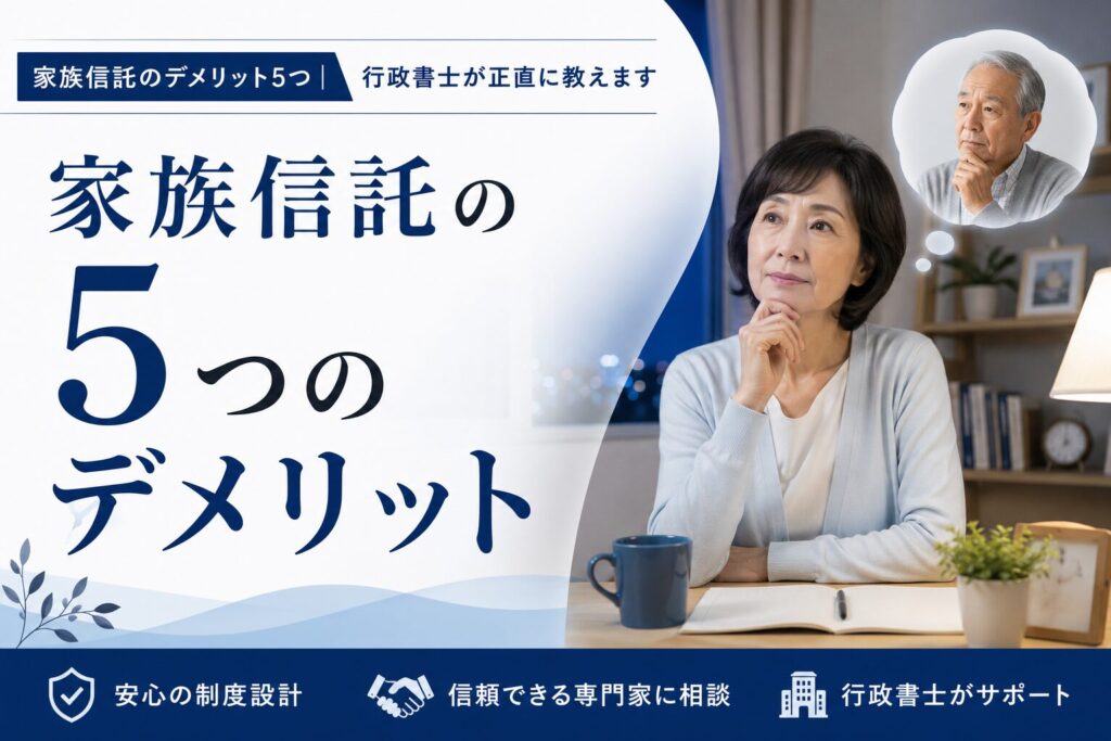家族信託のデメリット5つ｜行政書士が正直に教えます