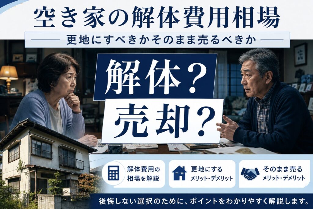 空き家の解体費用相場｜更地にすべきかそのまま売るべきか