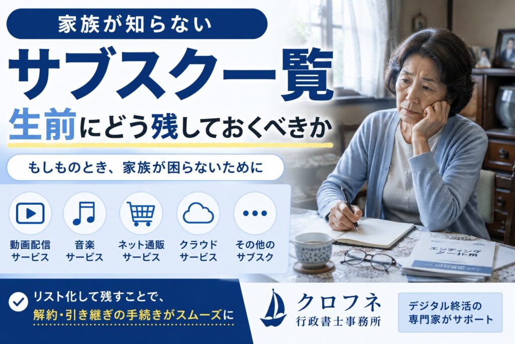 家族が知らないサブスク一覧、生前にどう残しておくべきか