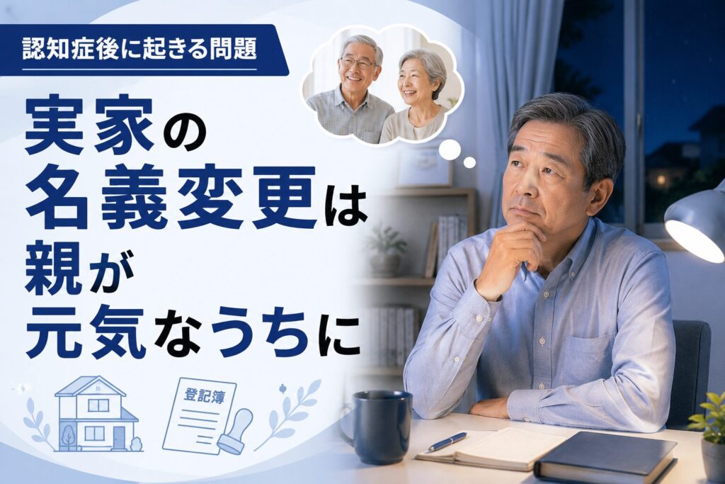 実家の名義変更は親が元気なうちに｜認知症後に起きる問題