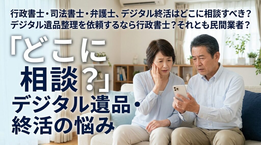 行政書士・司法書士・弁護士、デジタル終活はどこに相談すべき？