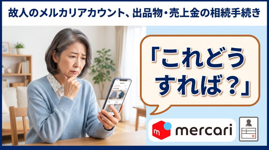 故人のメルカリアカウント、出品物・売上金の相続手続き