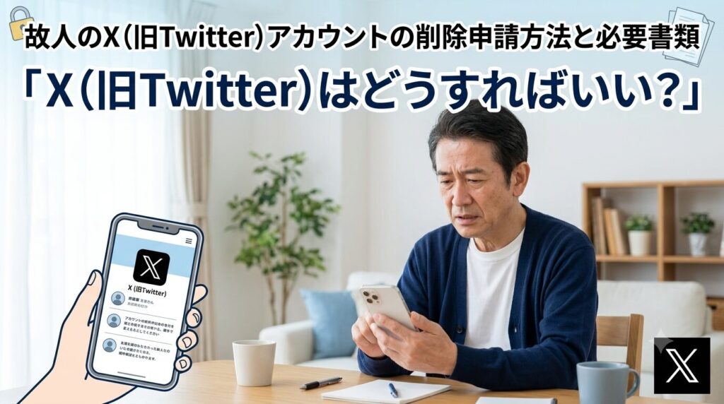 故人のX（旧Twitter）アカウントの削除申請方法と必要書類