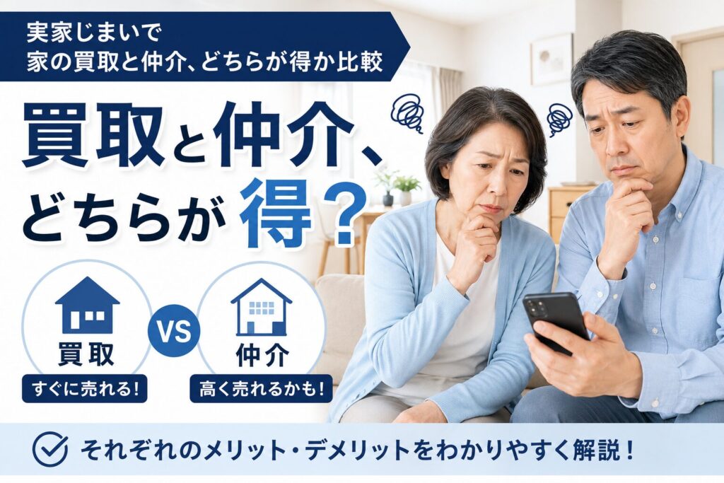 実家じまいで家の買取と仲介、どちらが得か比較