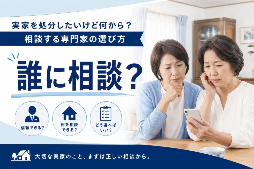 実家を処分したいけど何から?相談する専門家の選び方