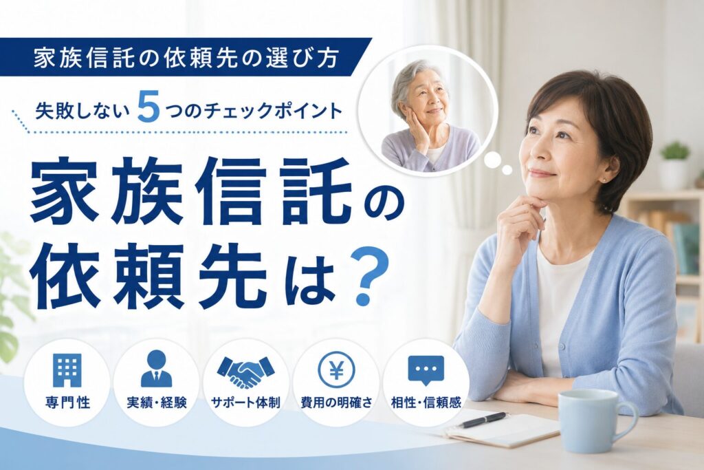 家族信託の依頼先の選び方|失敗しない5つのチェックポイント