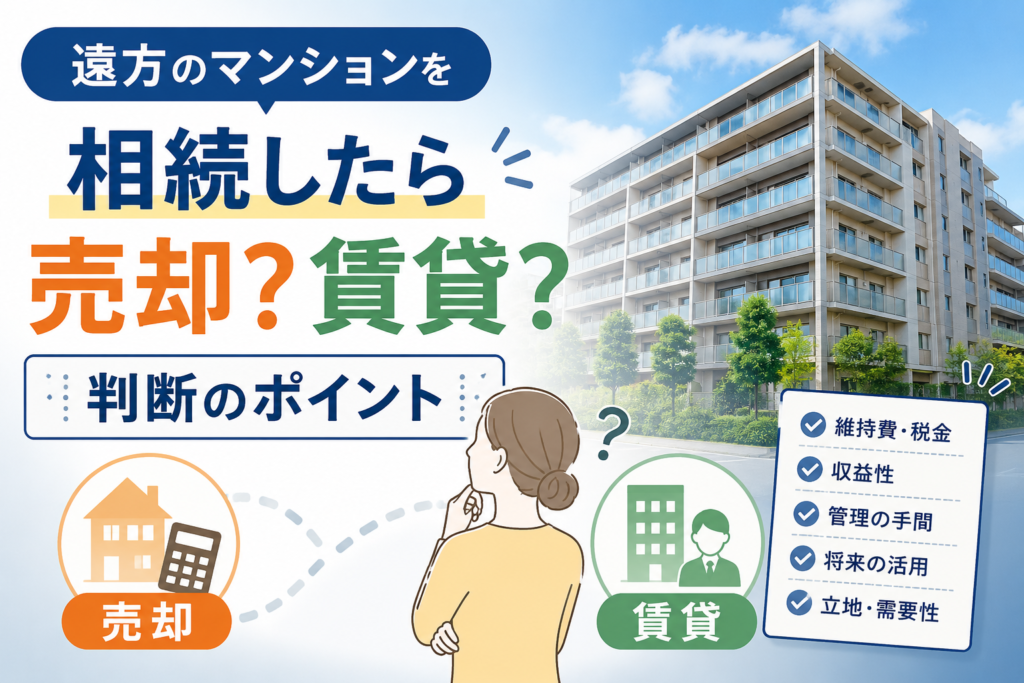 遠方のマンションを相続したら売却?賃貸?判断のポイント