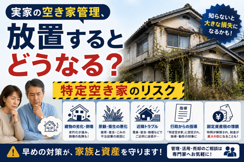 実家の空き家管理、放置するとどうなる?特定空き家のリスク
