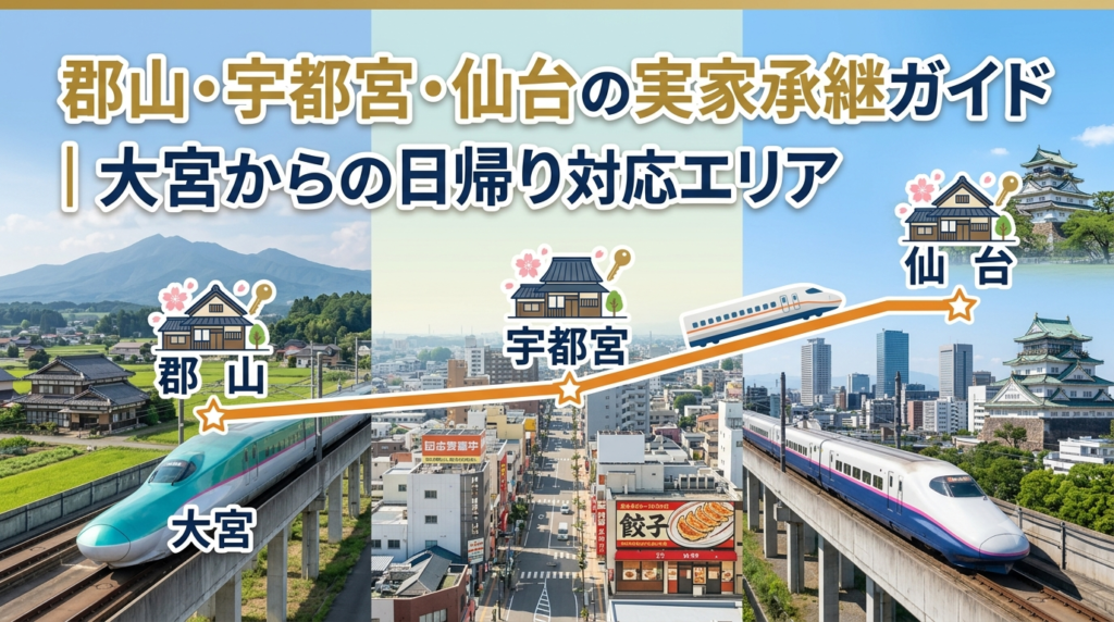郡山・宇都宮・仙台の実家承継ガイド｜大宮からの日帰り対応エリア