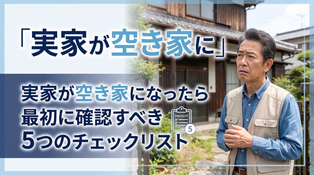 実家が空き家になったら最初に確認すべき5つのチェックリスト