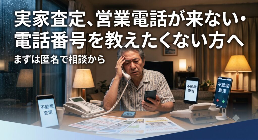 実家査定、営業電話が来ない・電話番号を教えたくない方へ