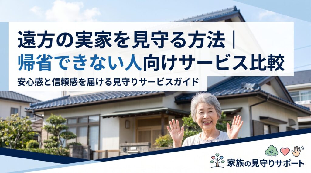 遠方の実家を見守る方法|帰省できない人向けサービス比較