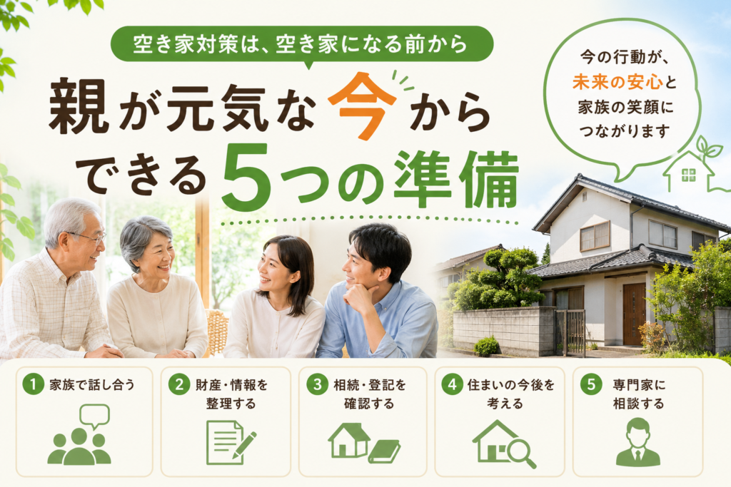 空き家対策は、空き家になる前から｜親が元気な今からできる5つの準備