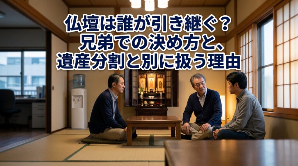 仏壇は誰が引き継ぐ?兄弟での決め方と、遺産分割と別に扱う理由
