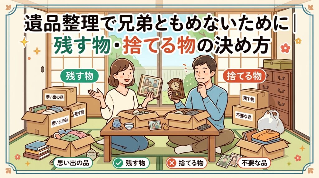 遺品整理で兄弟ともめないために|残す物・捨てる物の決め方